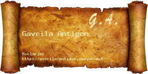 Gavrila Antigon névjegykártya